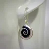 Spiral Mother Pearl & Onyx Earrings