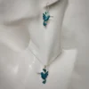 Hummingbird Chrysocolla set of Pendant and Earrings