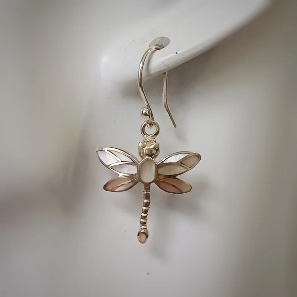 Dragonfly Mother Pearl Earrings