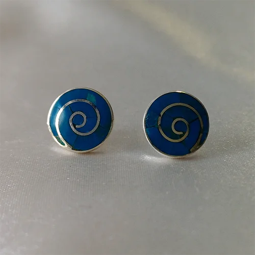 Spiral Chrysocolla stud Earrings (S)