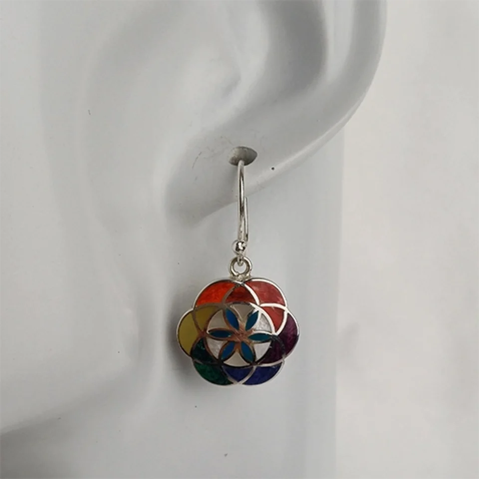 Flower of Life Rainbow Earrings