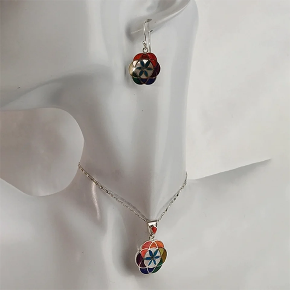 Flower of Life Rainbow Pendant